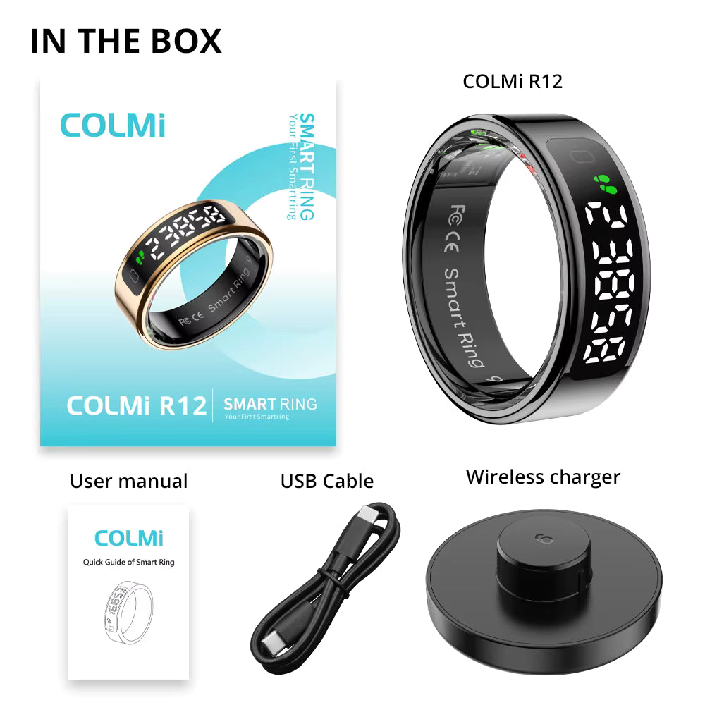 Bague connectée COLMI R12 Smart Ring avec écran d'affichage et tactile